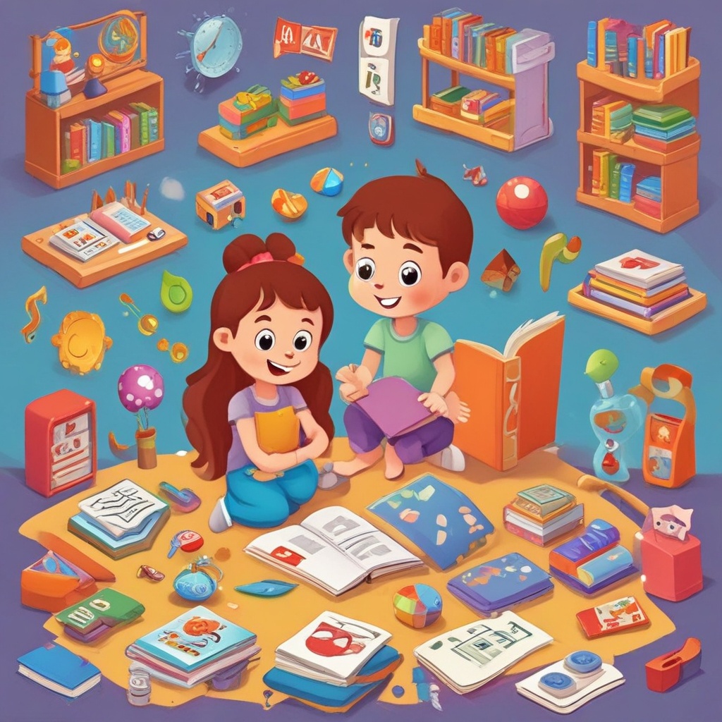 Kids learning and playing educational games